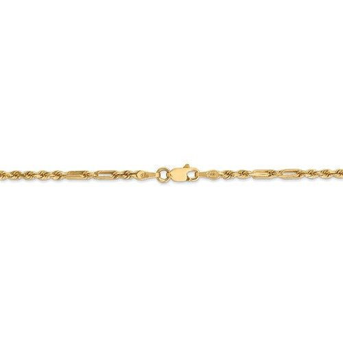 14k yellow gold 2.5mm diamond cut milano rope bracelet anklet necklace pendant chain