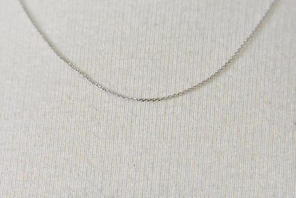 14k white  gold 0.6mm diamond cut cable bracelet anklet choker necklace pendant chain