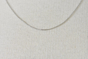 14K White  Gold 0.6mm Diamond Cut Cable Bracelet Anklet Choker Necklace Pendant Chain