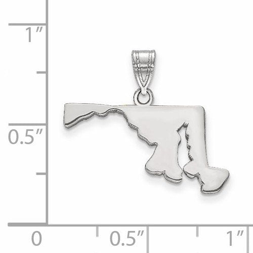 14K Gold or Sterling Silver Maryland MD State Map Pendant Charm Personalized Monogram