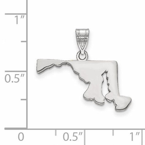 14k gold or sterling silver maryland md state map pendant charm personalized monogram