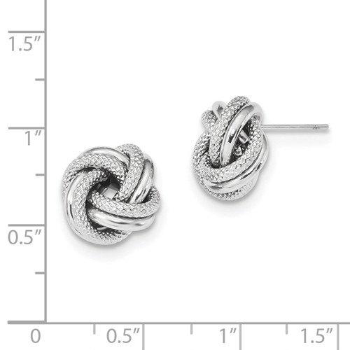 14k white gold 12mm classic love knot earrings post stud earrings