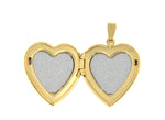 Afbeelding in Gallery-weergave laden, 14K Solid Yellow Gold 19mm Heart .02 CTW Diamond Locket Pendant Charm Engraved Personalized Monogram
