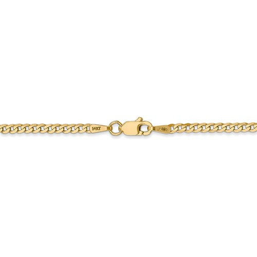 14k yellow gold 2.2mm beveled curb link bracelet anklet choker necklace pendant chain