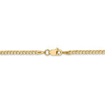 將圖片載入圖庫檢視器 14K Yellow Gold 2.2mm Beveled Curb Link Bracelet Anklet Choker Necklace Pendant Chain
