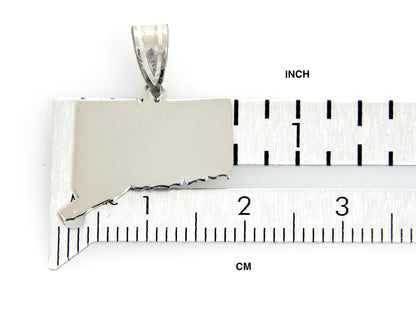 14k gold or sterling silver connecticut ct state map pendant charm personalized monogram