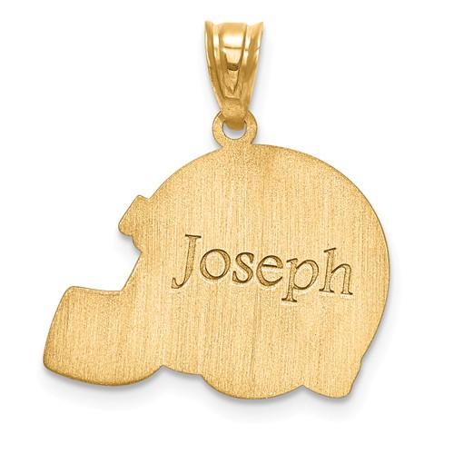 14k 10k gold sterling silver football helmet personalized pendant