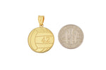 Ladda upp bild till gallerivisning, 14k 10k Gold Sterling Silver Volleyball Personalized Engraved Pendant
