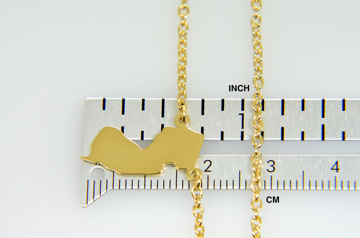 14k gold or sterling silver new jersey nj state name necklace personalized monogram
