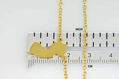 14k gold or sterling silver new jersey nj state name necklace personalized monogram