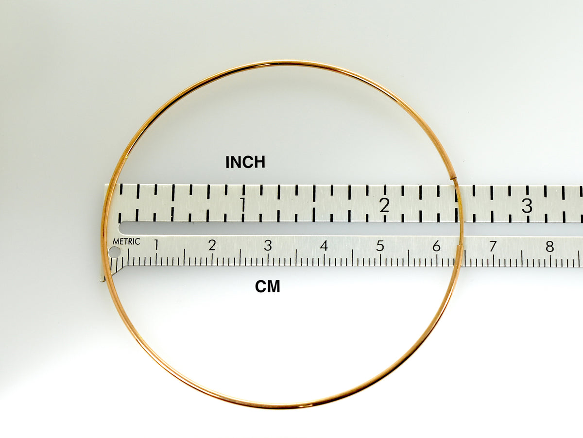 14k rose gold classic endless round hoop earrings 60mm x 1.25mm
