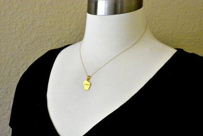 14k gold or sterling silver wisconsin wi state map pendant charm personalized monogram