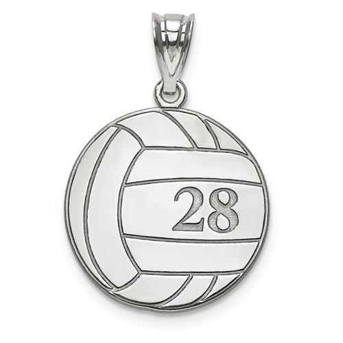 14k 10k gold sterling silver volleyball personalized engraved pendant