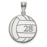 이미지를 갤러리 뷰어에 로드 , 14k 10k Gold Sterling Silver Volleyball Personalized Engraved Pendant

