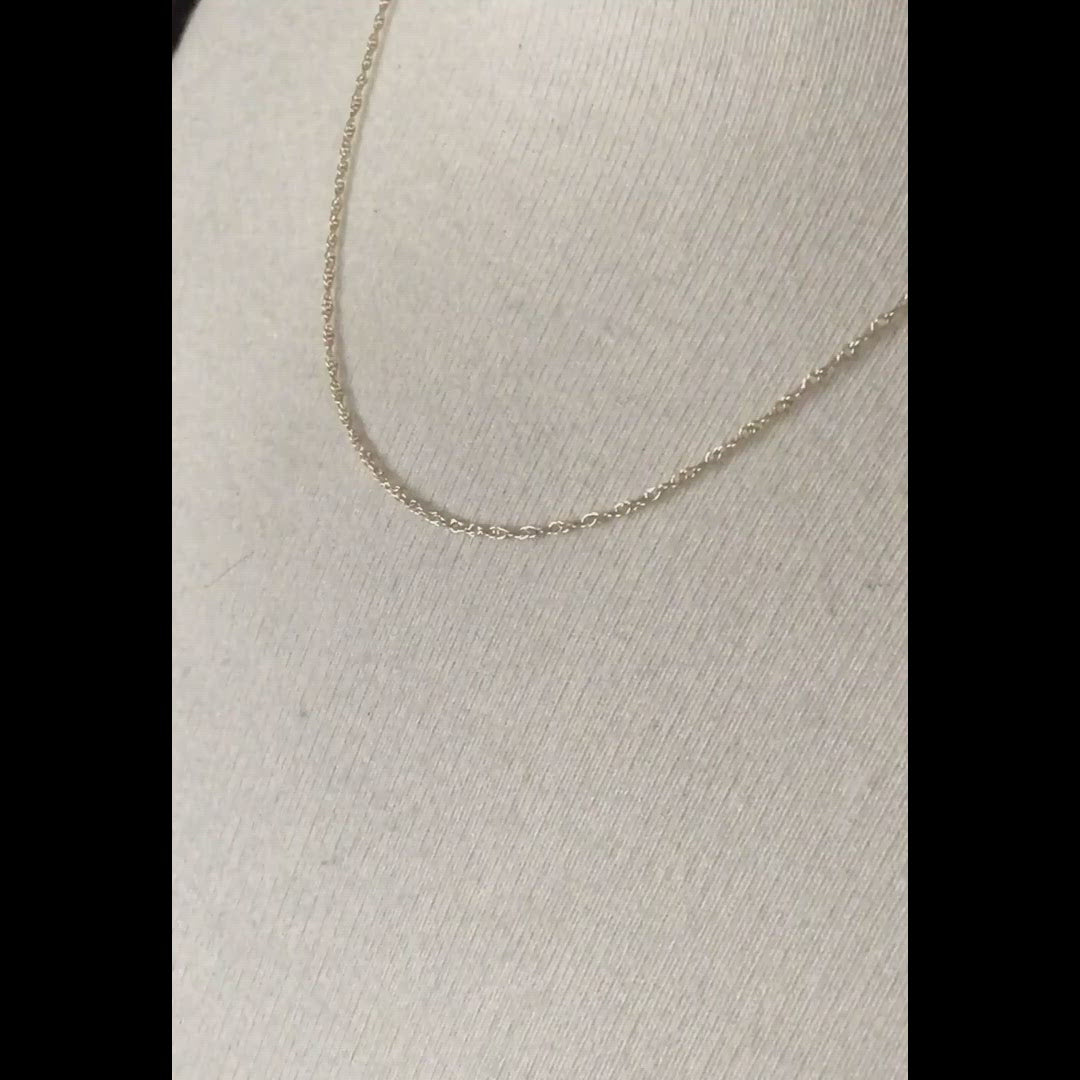 14k Yellow Gold 0.95mm Cable Rope Necklace Choker Pendant Chain