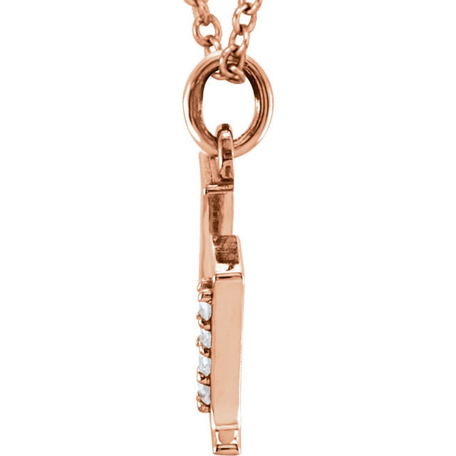 14k yellow rose white gold .025 ctw diamond tiny petite lowercase letter u initial alphabet pendant charm necklace