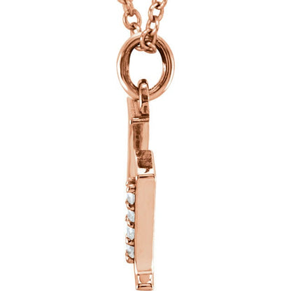 14k yellow rose white gold .025 ctw diamond tiny petite lowercase letter u initial alphabet pendant charm necklace