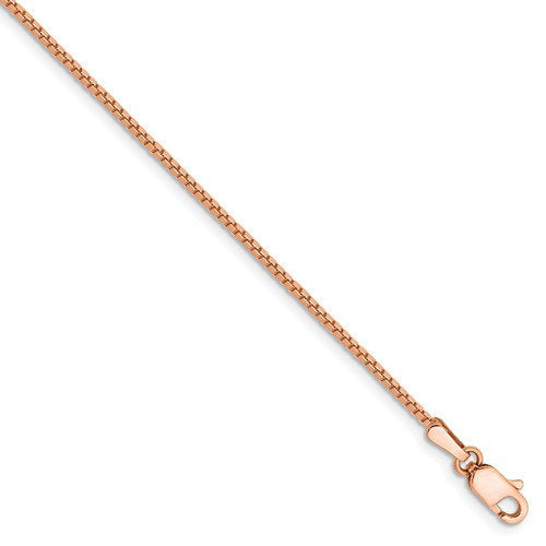 14k Rose Gold 1.10mm Box Link Bracelet Anklet Choker Necklace Pendant Chain
