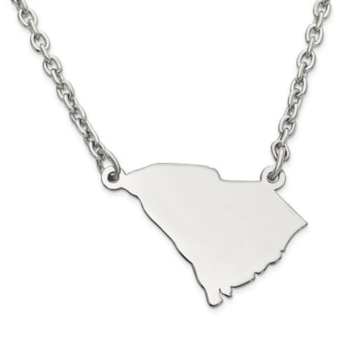 14k gold or sterling silver south carolina sc state name necklace personalized monogram