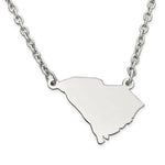 Load image into Gallery viewer, 14K Gold or Sterling Silver South Carolina SC State Name Necklace Personalized Monogram
