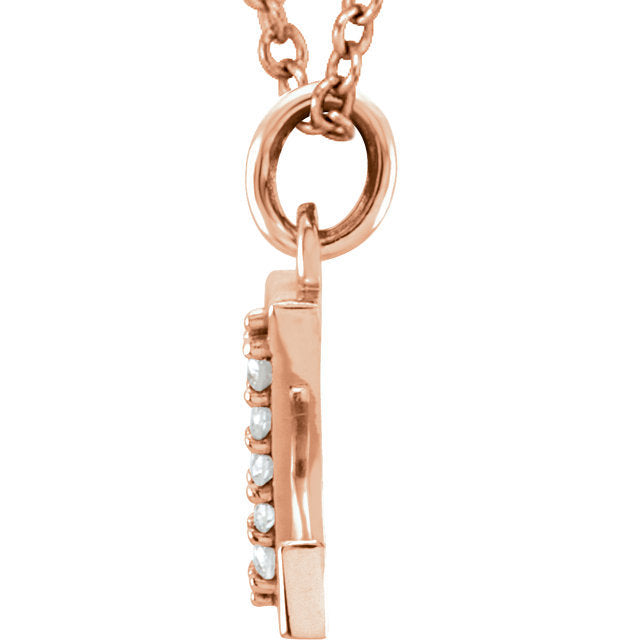 14k yellow rose white gold .025 ctw diamond tiny petite lowercase letter z initial alphabet pendant charm necklace