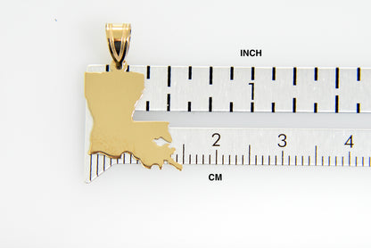 14k gold or sterling silver louisiana la state map pendant charm personalized monogram