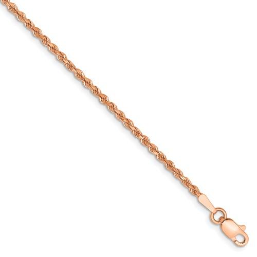 14k rose gold 1.75mm diamond cut rope bracelet anklet necklace choker pendant chain