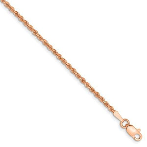 14k Rose Gold 1.75mm Diamond Cut Rope Bracelet Anklet Necklace Choker Pendant Chain