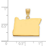 Load image into Gallery viewer, 14K Gold or Sterling Silver Oregon OR State Map Pendant Charm Personalized Monogram
