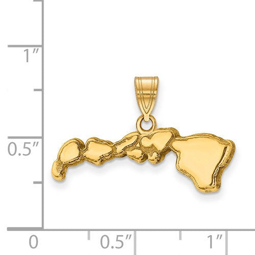 14k gold or sterling silver hawaii hi state map pendant charm personalized monogram