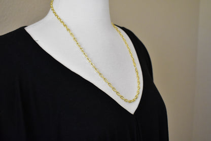 14k yellow gold 4.9mm open link cable bracelet anklet necklace pendant chain