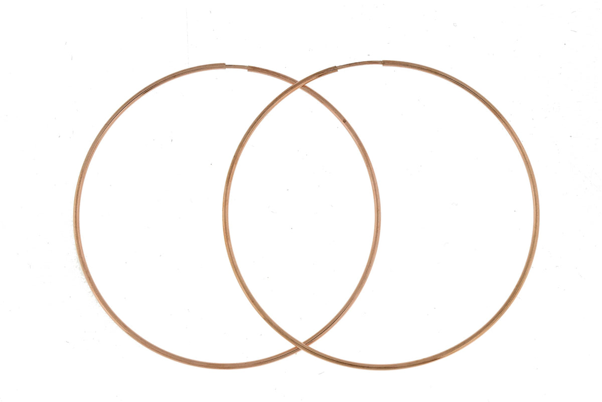 14k rose gold classic endless round hoop earrings 56mm x 1.25mm