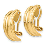 이미지를 갤러리 뷰어에 로드 , 14k Yellow Gold Non Pierced Clip On Huggie J Hoop Earrings
