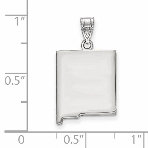14k gold or sterling silver new mexico nm state map pendant charm personalized monogram