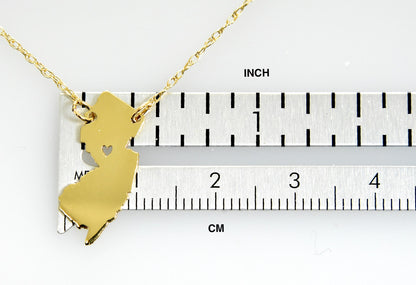 14k gold 10k gold silver new jersey nj state map necklace heart personalized city