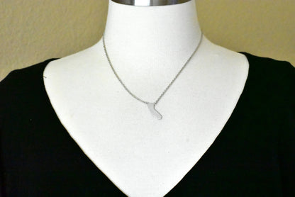 14k gold or sterling silver california ca state necklace personalized monogram
