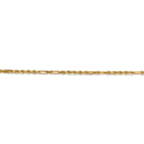 14k yellow gold 2.5mm diamond cut milano rope bracelet anklet necklace pendant chain