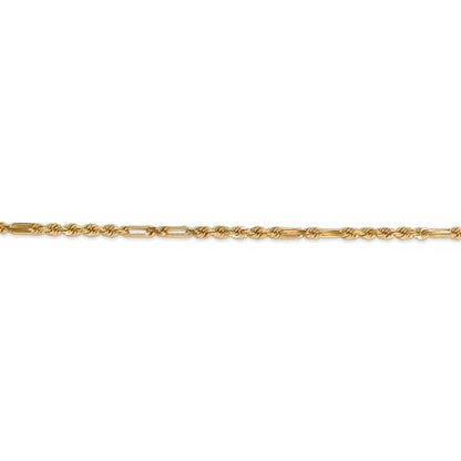 14k yellow gold 2.5mm diamond cut milano rope bracelet anklet necklace pendant chain