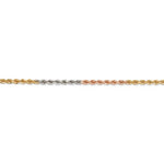 이미지를 갤러리 뷰어에 로드 , 14K Yellow White Rose Gold Tri Color 2.9mm Diamond Cut Rope Bracelet Anklet Choker Necklace Chain
