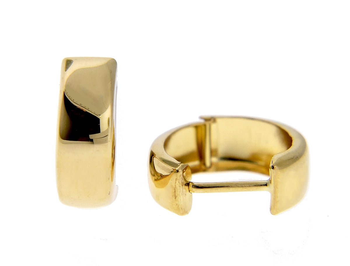 14k yellow gold classic huggie hinged hoop earrings 12mm x 12mm x 5mm
