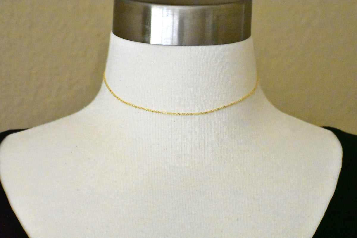 14k yellow gold 1.10mm singapore twisted bracelet anklet necklace choker pendant chain