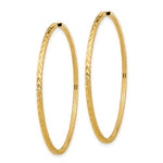 Load image into Gallery viewer, 14k Yellow Gold Diamond Cut Square Tube Round Endless Hoop Earrings 45mm x 1.35mm
