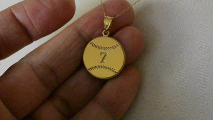 14k 10k Gold Sterling Silver Baseball Personalized Engraved Pendant