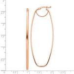 Carregar imagem no visualizador da galeria, 14K Rose Gold Modern Contemporary Geometric Oval Dangle Hoop Earrings
