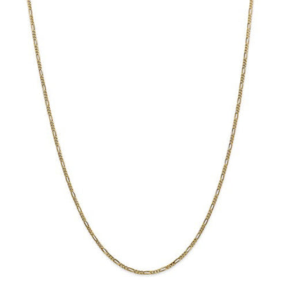 14k yellow gold 1.8mm flat figaro bracelet anklet choker necklace pendant chain