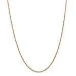 Indlæs billede til gallerivisning 14K Yellow Gold 1.8mm Flat Figaro Bracelet Anklet Choker Necklace Pendant Chain
