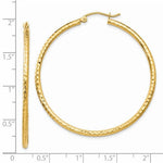Load image into Gallery viewer, 14k Yellow Gold Diamond Cut Classic Round Hoop Earrings 45mm x 2mm
