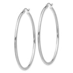 Lataa kuva Galleria-katseluun, 14k White Gold Classic Round Hoop Earrings 50mmx2mm
