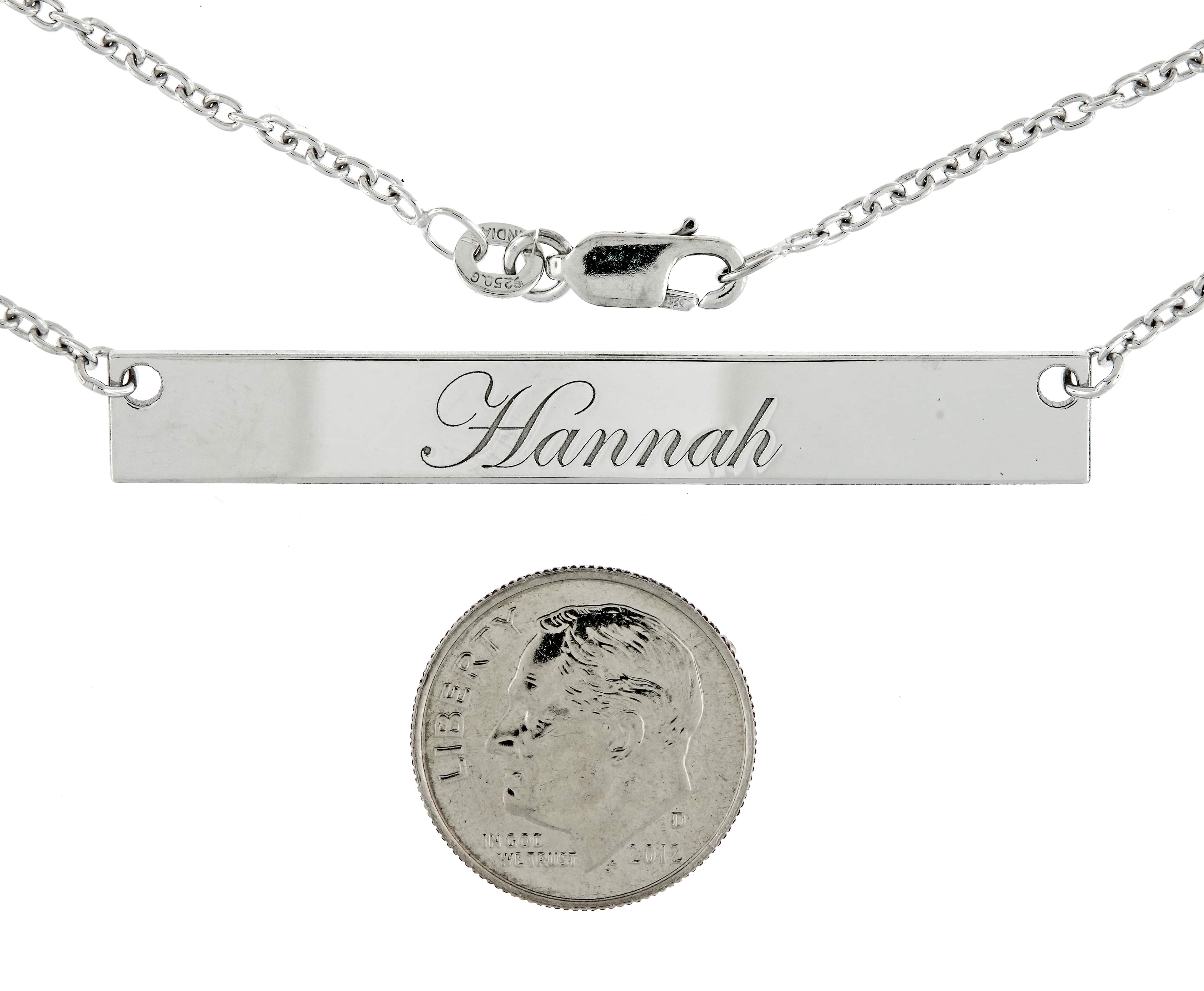 14k 10k Gold Sterling Silver Large Name Bar Nameplate Necklace Personalized