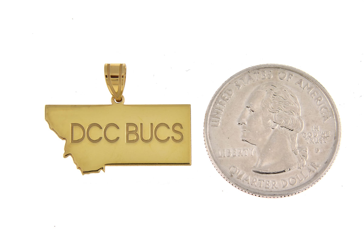 14k gold or sterling silver montana mt state map pendant charm personalized monogram